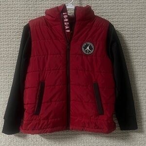 Jordan Kids Red and Black Puffer Jacket
